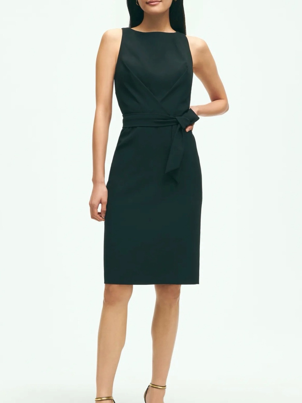 Classic Black Sheath Dress with Waist Tie NWOT